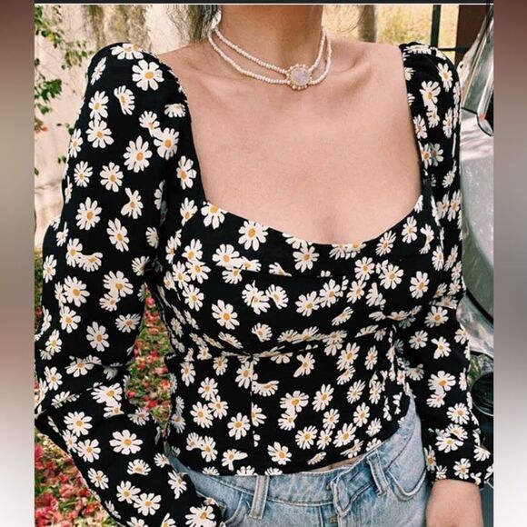 Reformation Daisy Print‎ Blouse - Picture 2 of 6